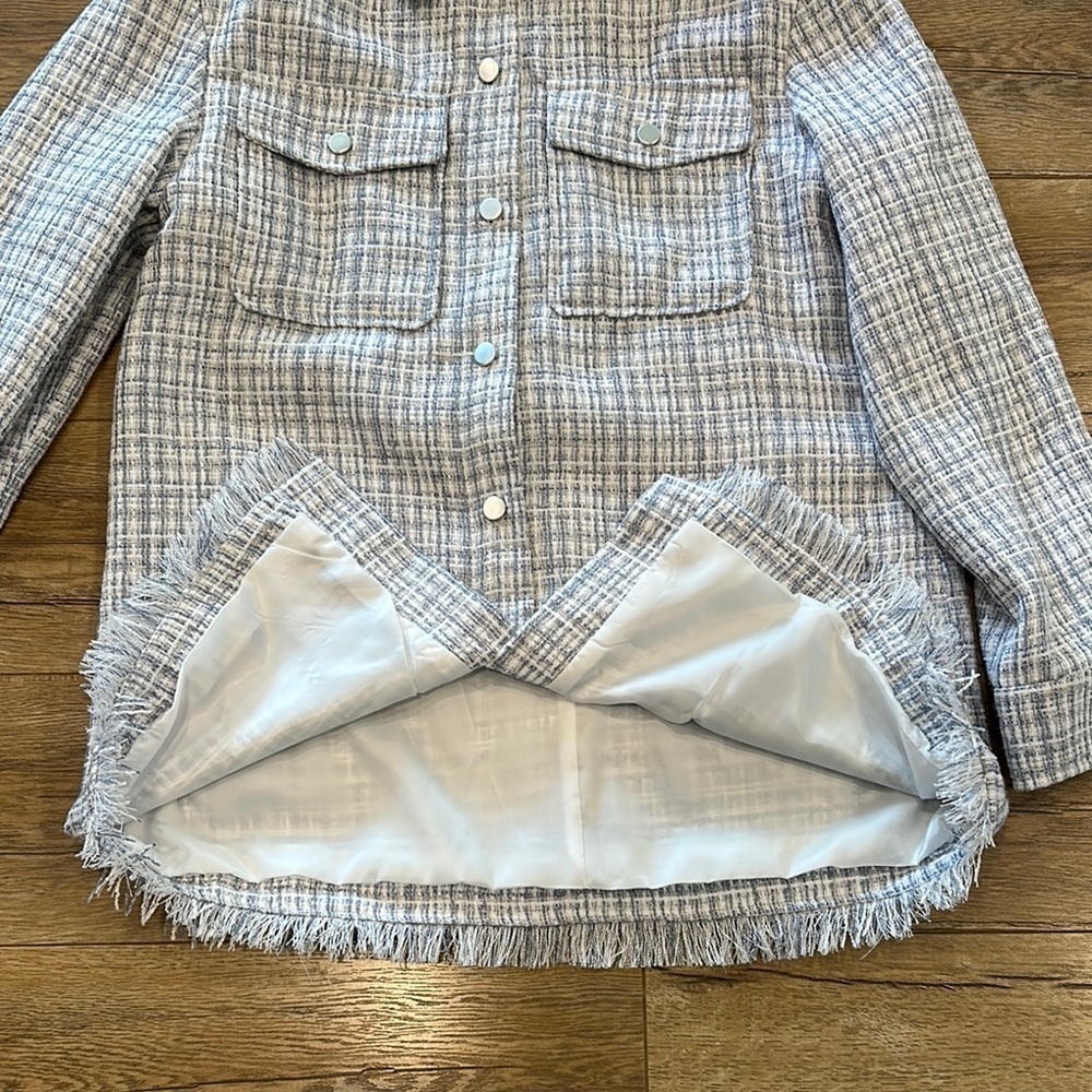 7 For All Mankind Gray Women’s Tweed Button-Up - Picture 5 of 5